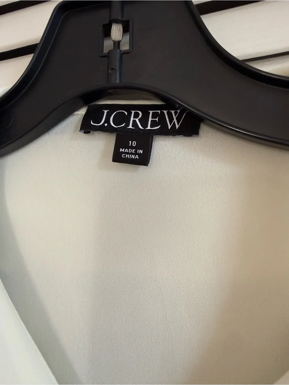 J.Crew Cream Blouse with Black Label
